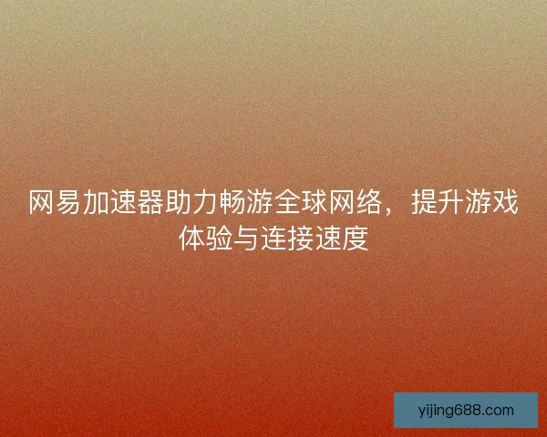 网易加速器助力畅游全球网络，提升游戏体验与连接速度