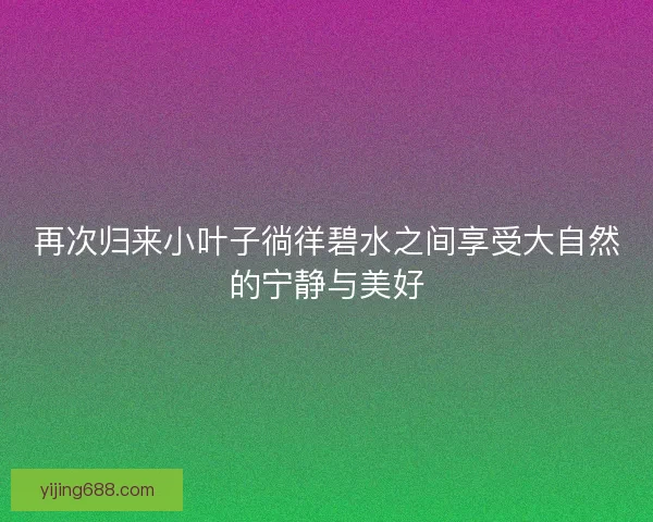 再次归来小叶子徜徉碧水之间享受大自然的宁静与美好